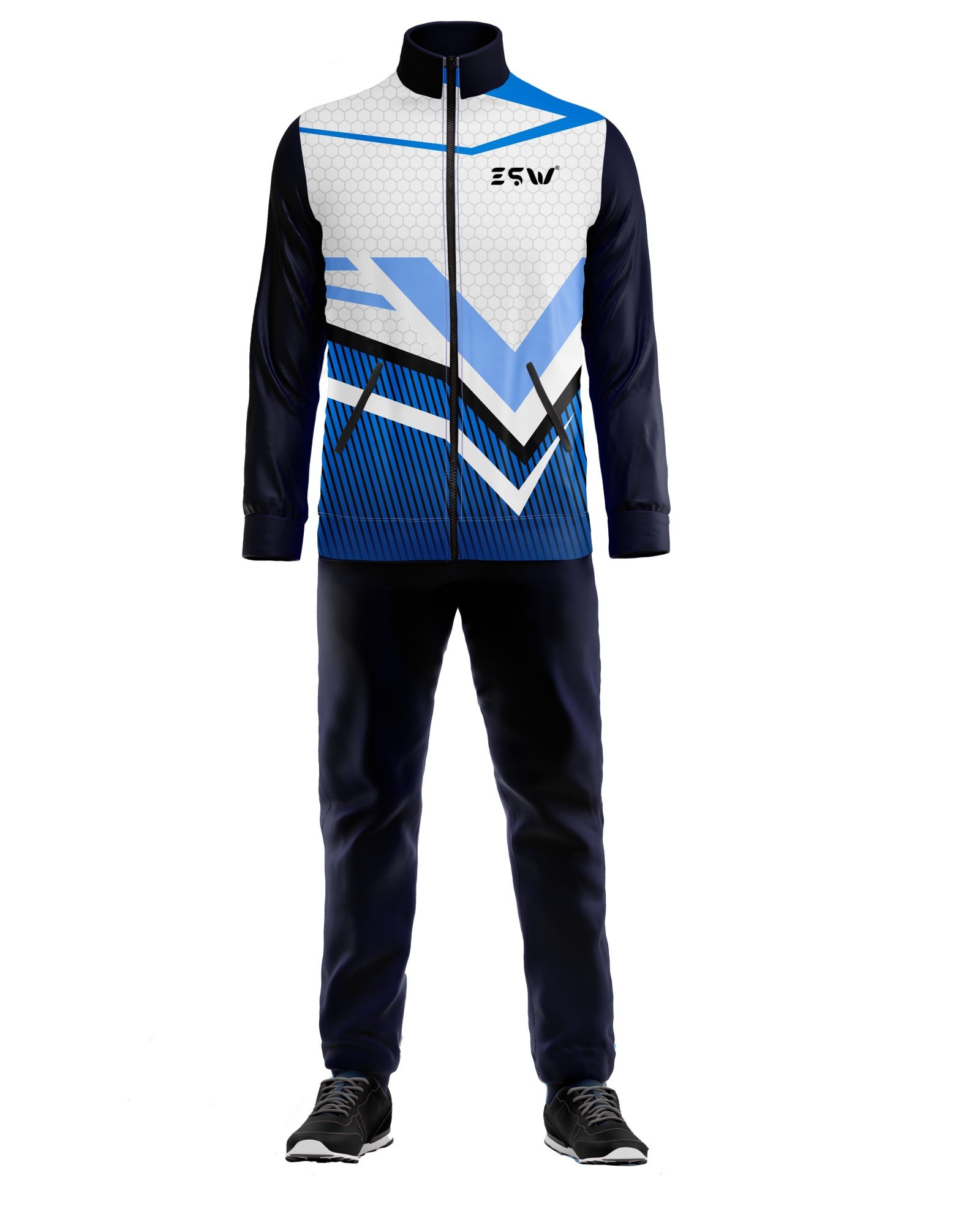 Sports Lifestyle Photo – Blue Jacket Front Blue Wall