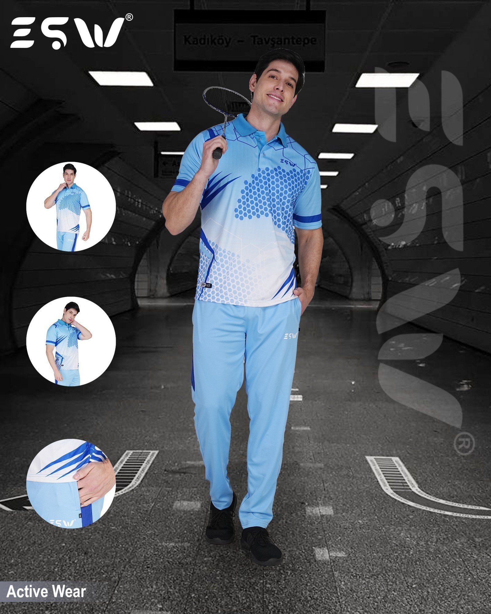 Men's Blue Shirt Sportswear