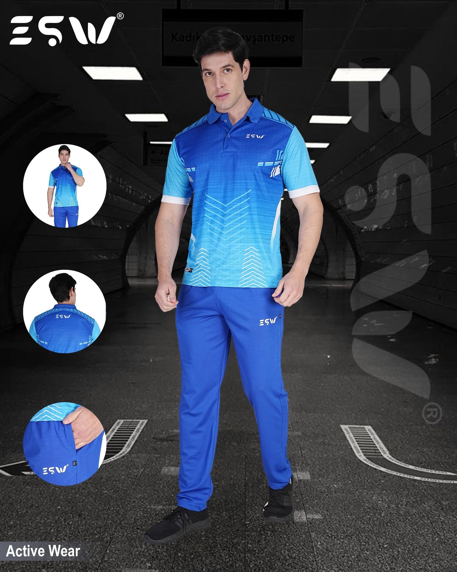 Men's Blue Shirt Sportswear